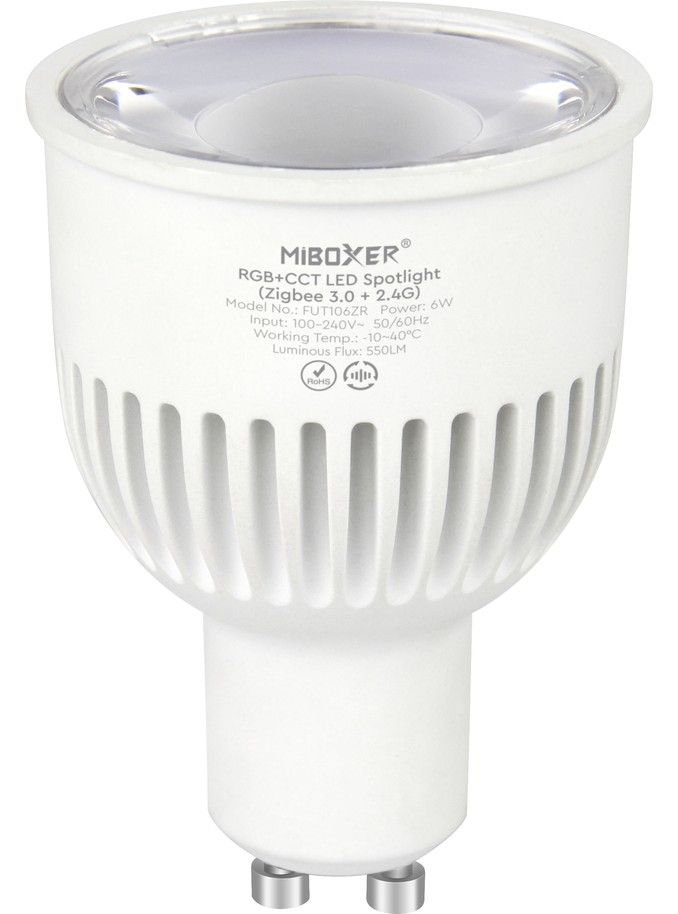 Miboxer - LED-lampa GU10 - 6W - RGB-CCT - 570lm - Zigbee 3.0