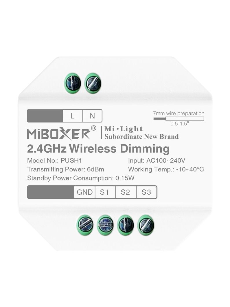 Miboxer - LED-styrenhet - 2.4GHz RF (PUSH1)
