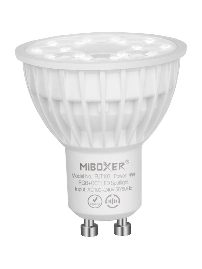 Miboxer - LED-lampa GU10 - 4W - RGB-CCT - 351lm - 2.4GHz RF