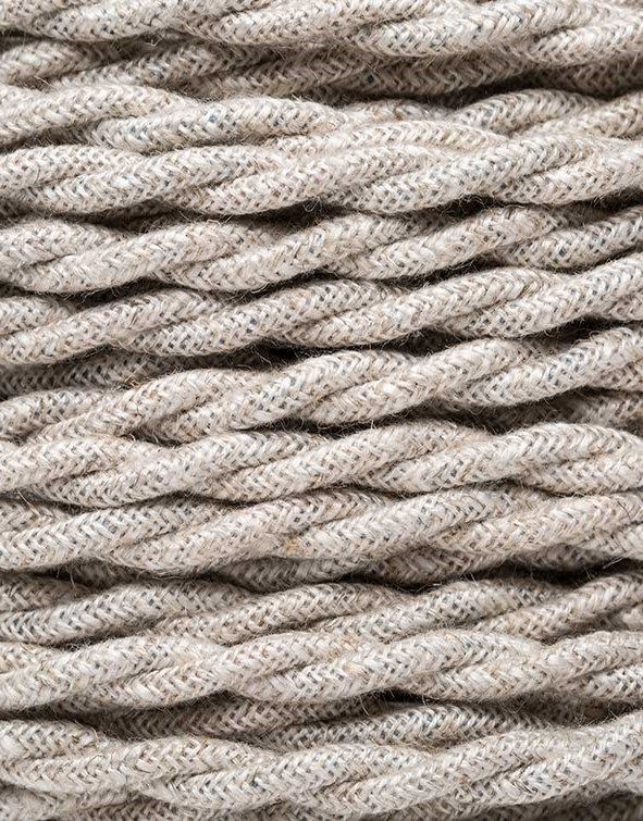 Beige meliert snodd textilkabel
