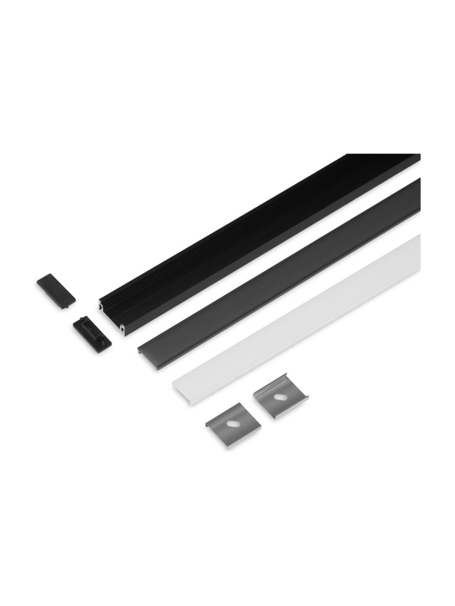 Aluminiumprofil - Model S till Philips Hue och WiZ - Svart