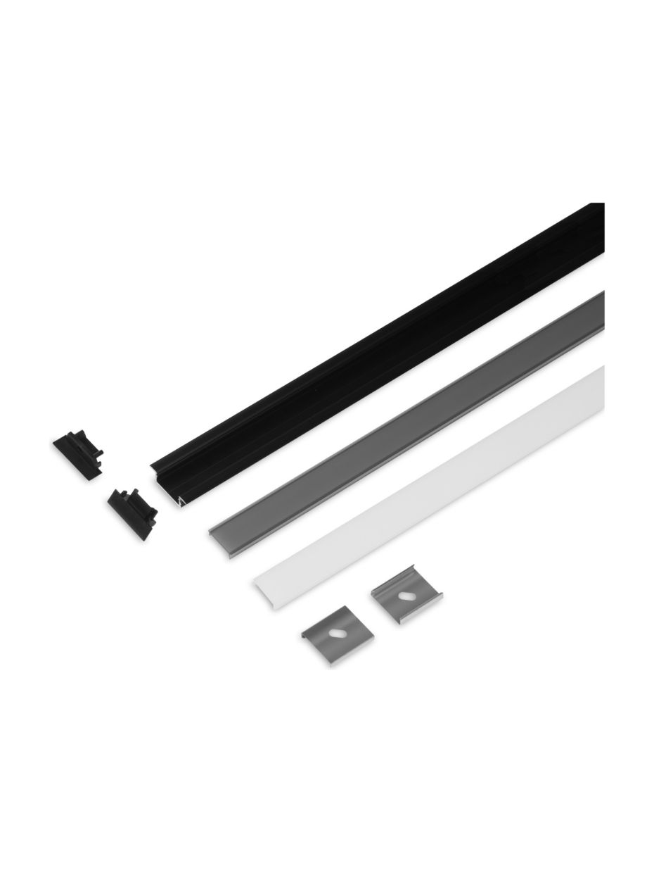 Aluminiumprofil - Model G till Philips Hue och WiZ - Svart