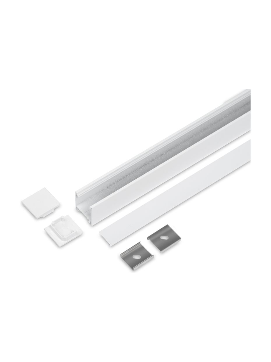 Aluminiumprofil - Model L - 20 mm LED-list - Vit