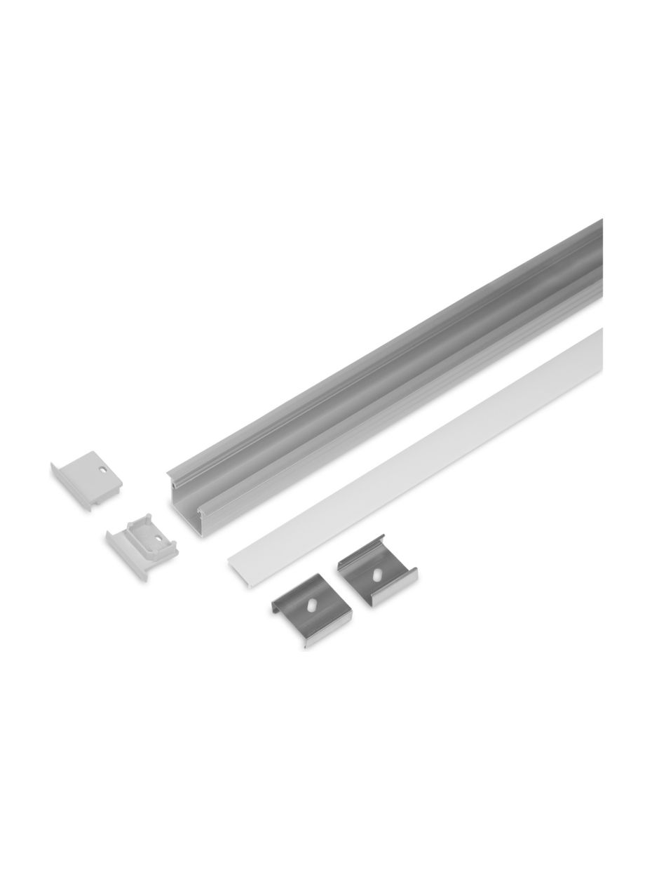 Aluminiumprofil - Modell L (infälld) - 20mm LED-list - Alu
