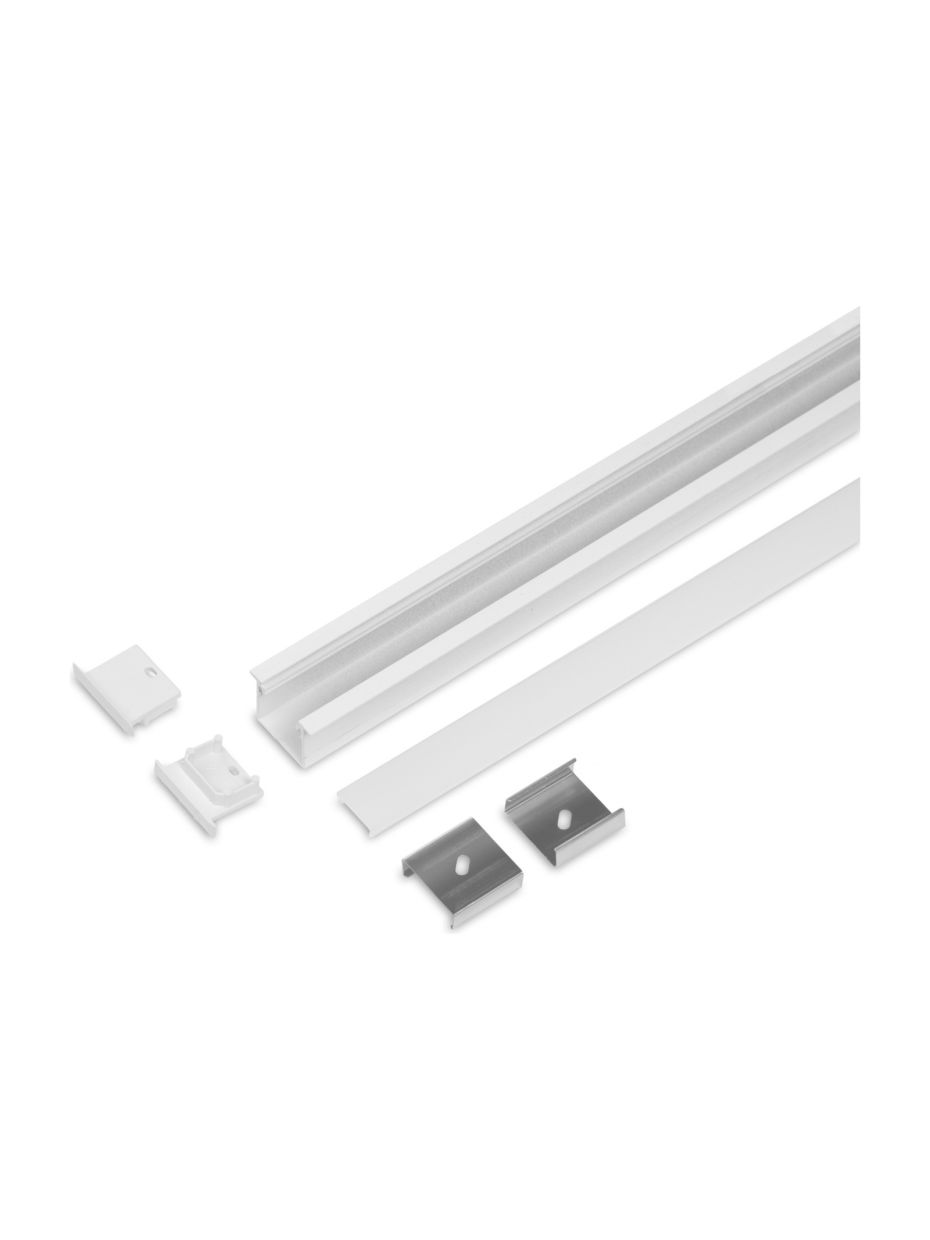 Aluminiumprofil - Model L (infälld) - 20mm LED-list - Vit
