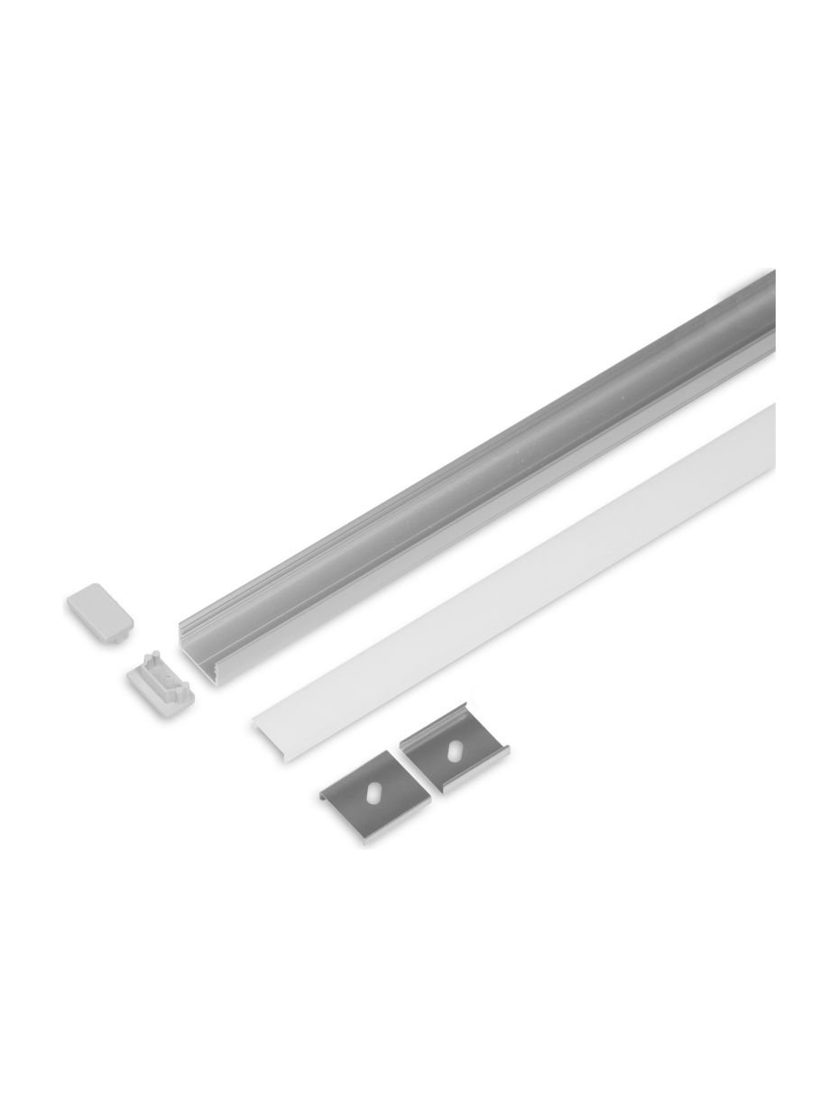 Aluminiumprofil - Model U - 14.6mm LED-list - Alu