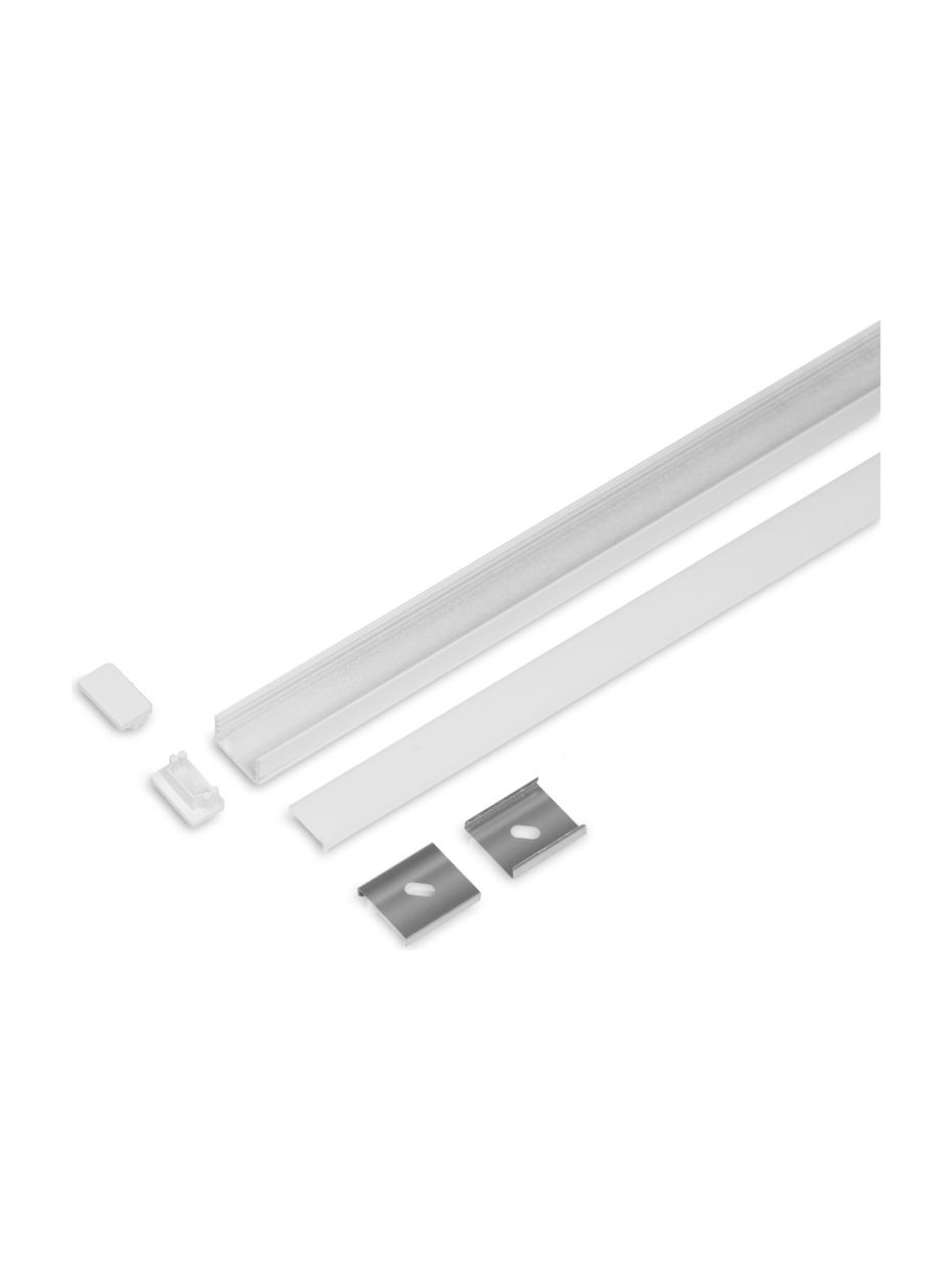 Aluminiumprofil - Model U - 14,6 mm LED-list - Vit