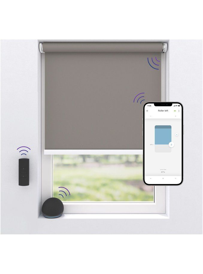 MotionBlinds - Wireless Electric Sort-Out Rollerblind 80x190cm - Grå