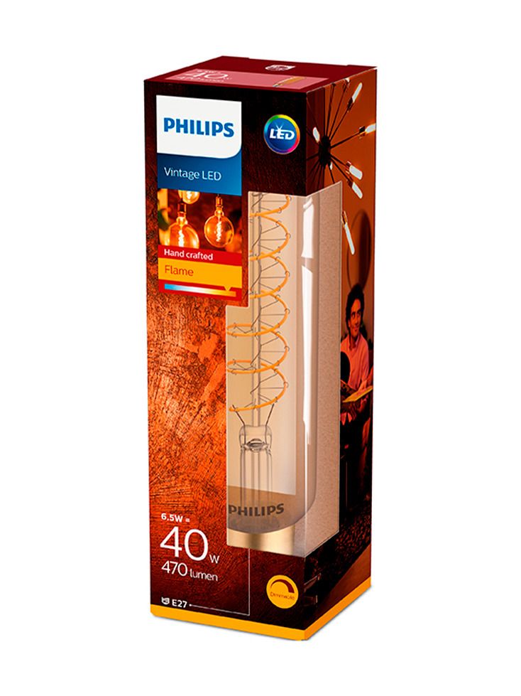 E27 - Philips Vintage LED Giant Rörlampa 6,5 W - 470 lm