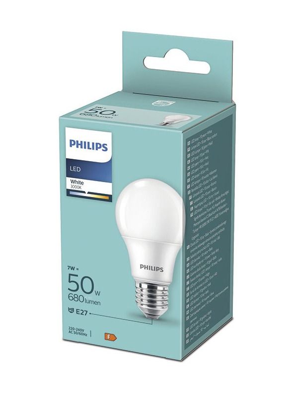 E27 - Philips LED-lampa - 7W - 680lm - 3000K - Matt