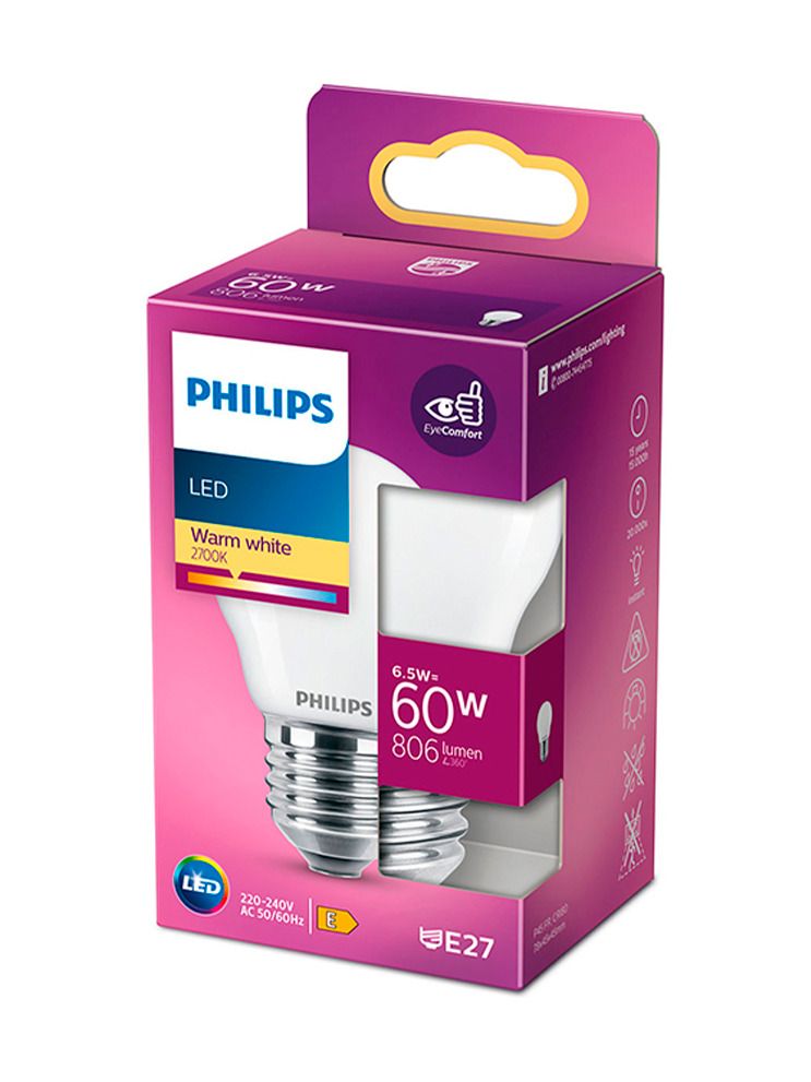 E27 - Philips LED-kronljus - matt - 6,5W - 806lm