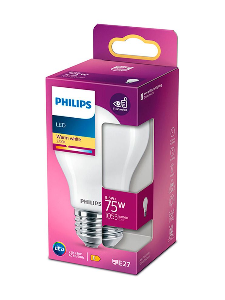 E27 - Philips LED-lampa - matt - 8,5W - 1055lm