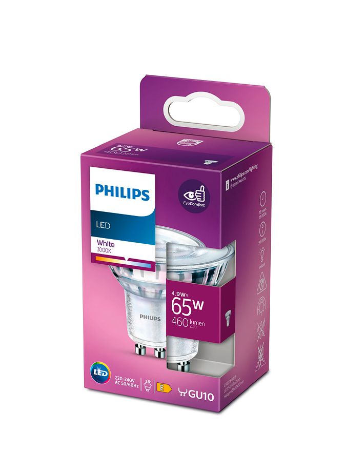 GU10 - Philips LED-spot 4,9 W - 550 lm - 3000 K