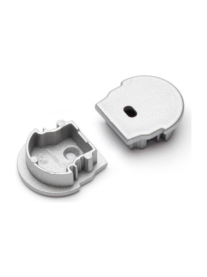 Ändstycken till UNI12 D - Silver m. hål - 20 st
