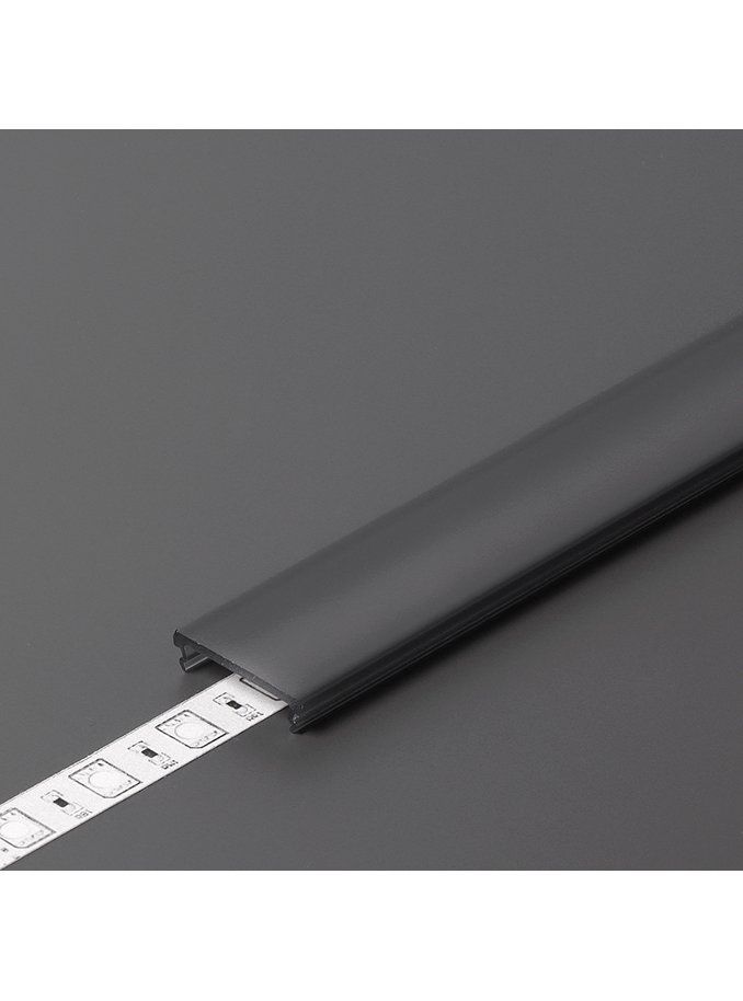 Diffusor till LED-profil - F - Click - 4,1m - Svart