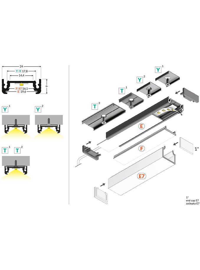 LED-profil SURFACE14 - 3m - Anodiserad