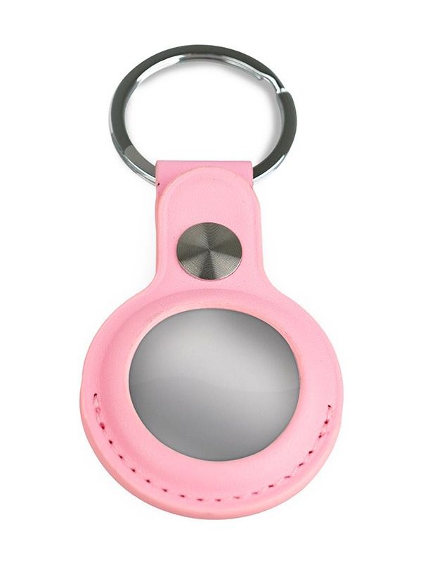 Airtag-nyckelring - Läder - Rosa