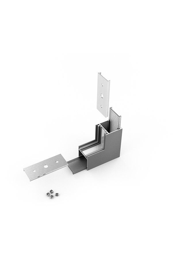 Vinkel till LED-profil LINEA20 - 270° - Anodiserad - Stående