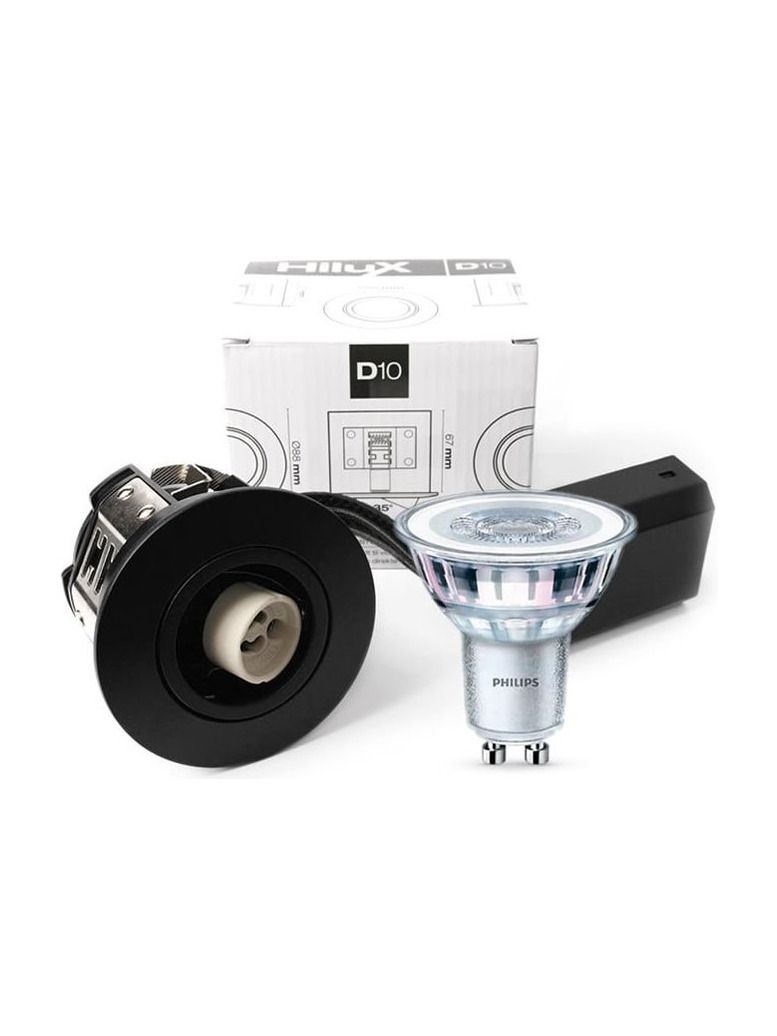 HiluX D10 Svart inomhus inkl. Philips Warm Glow - CRI90