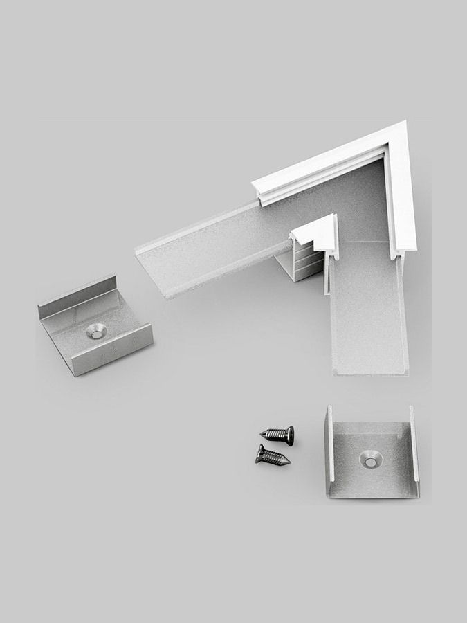 Vinkel till LED-profil LINEA-IN20 - 60° - Vit