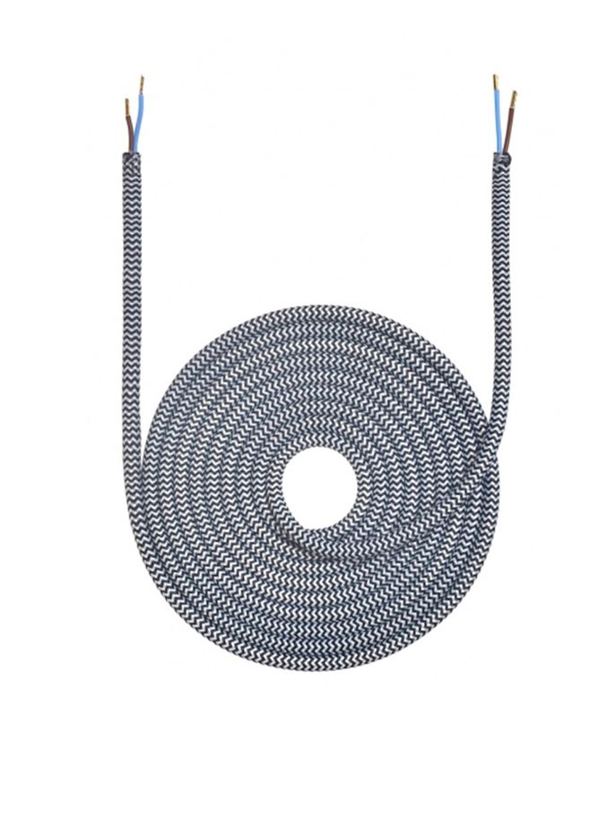 Halo Design - Textilkabel - 3 meter - Svart/vit