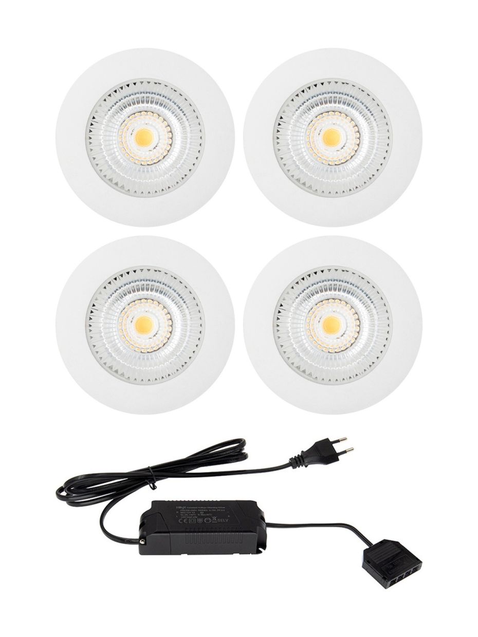 HiluX D1 Gen3 4-pack inkl. driver - Full Spectrum LED-inbyggnadsspot - Ra97 - 2700K - Vit
