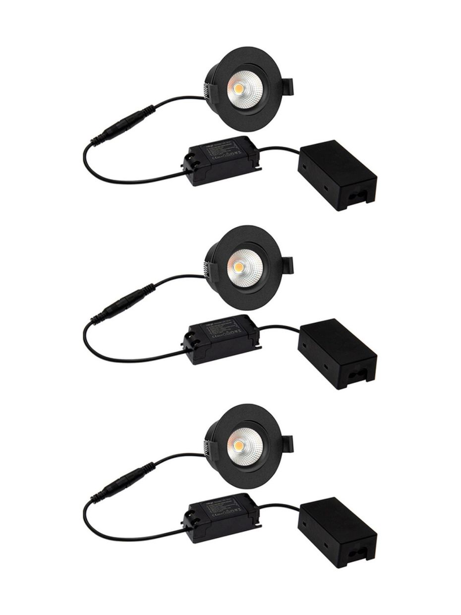HiluX D3 Tilt360 3-pack - Full Spectrum LED-inbyggnadsspot - Ra97 - 2700K - Svart