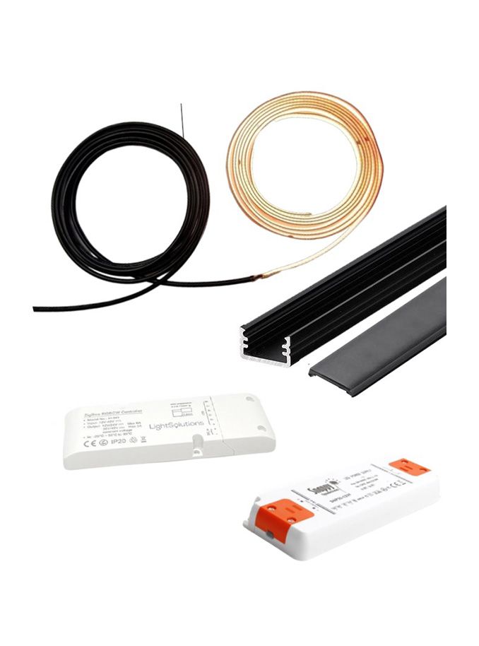 LED-set till akustikpaneler - 2 x 240 cm - Komplett - Svart - ZigBee