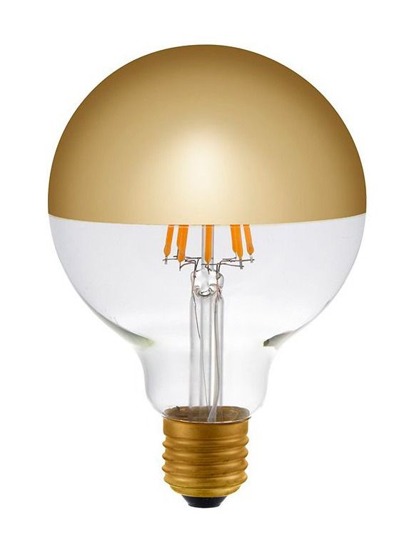 E27 - SPL Premium Toppspegelad Globe - Amber - Ø:95mm - 2500K - CRI 93 - Dimbar