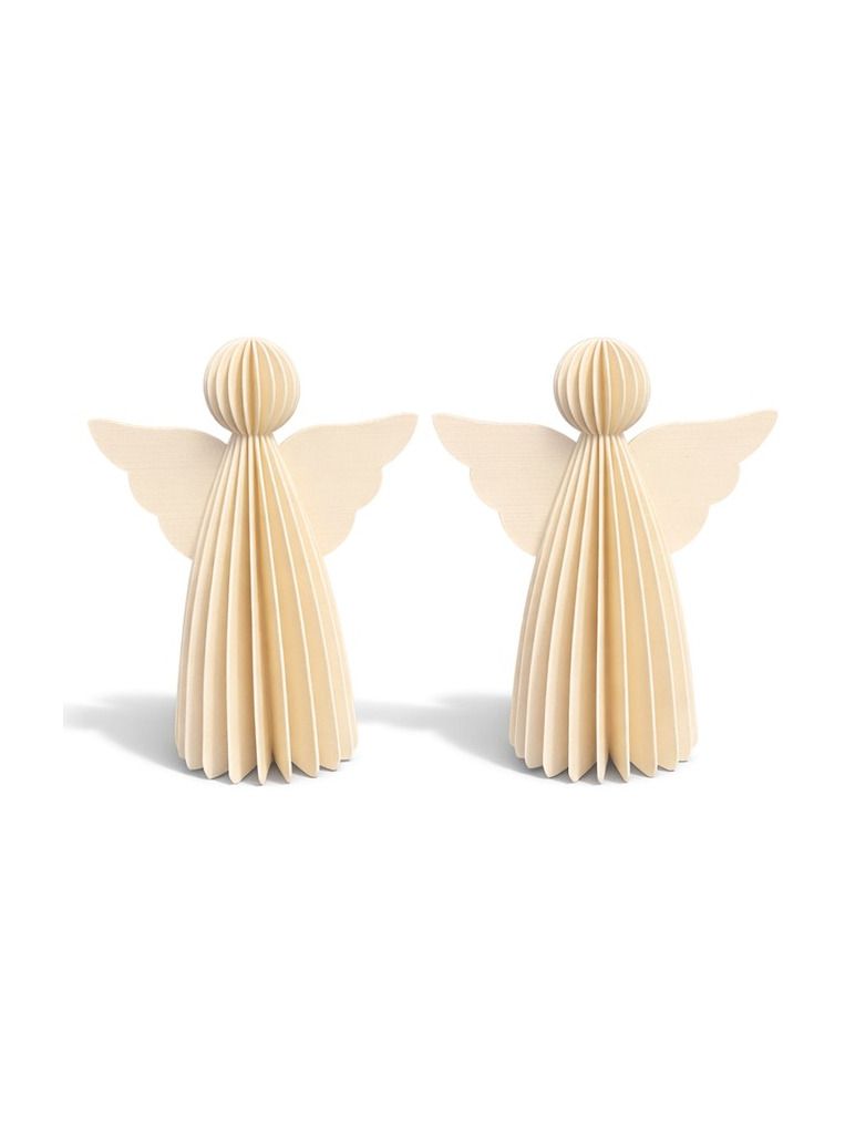Mumi3D - Julhänge - Änglar - 9 cm - Beige - 2 st.