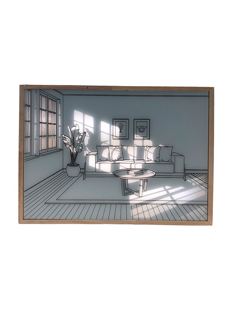 LED-ljuskonsttavla - Ljusillusion - Modern - Naturliga skuggor - Batteri - 23x17 cm