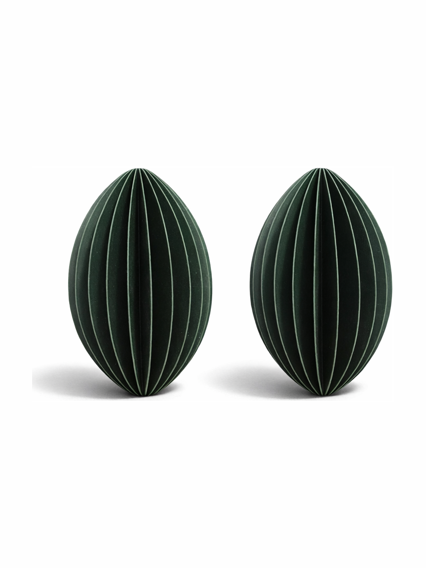 Simiu - Julhänge - 9 cm - Oval - Grön - 2-pack