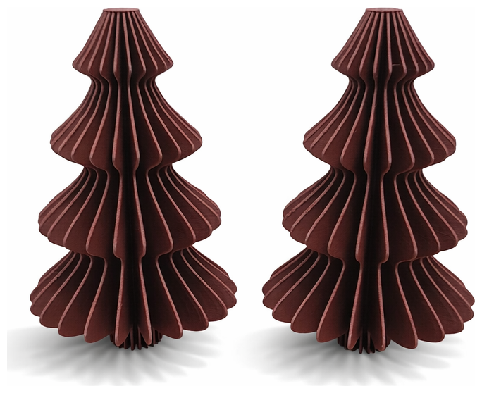 Simiu - Julhänge - 9 cm - Granträd - Bordeaux röd - 2-pack