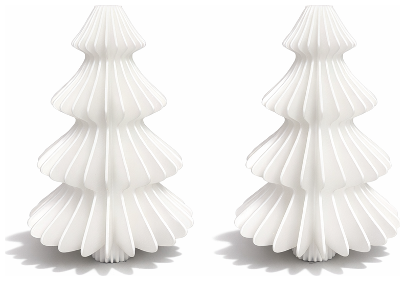 Simiu - Julhänge - 9 cm - Granträd - Silkesvit - 2-pack