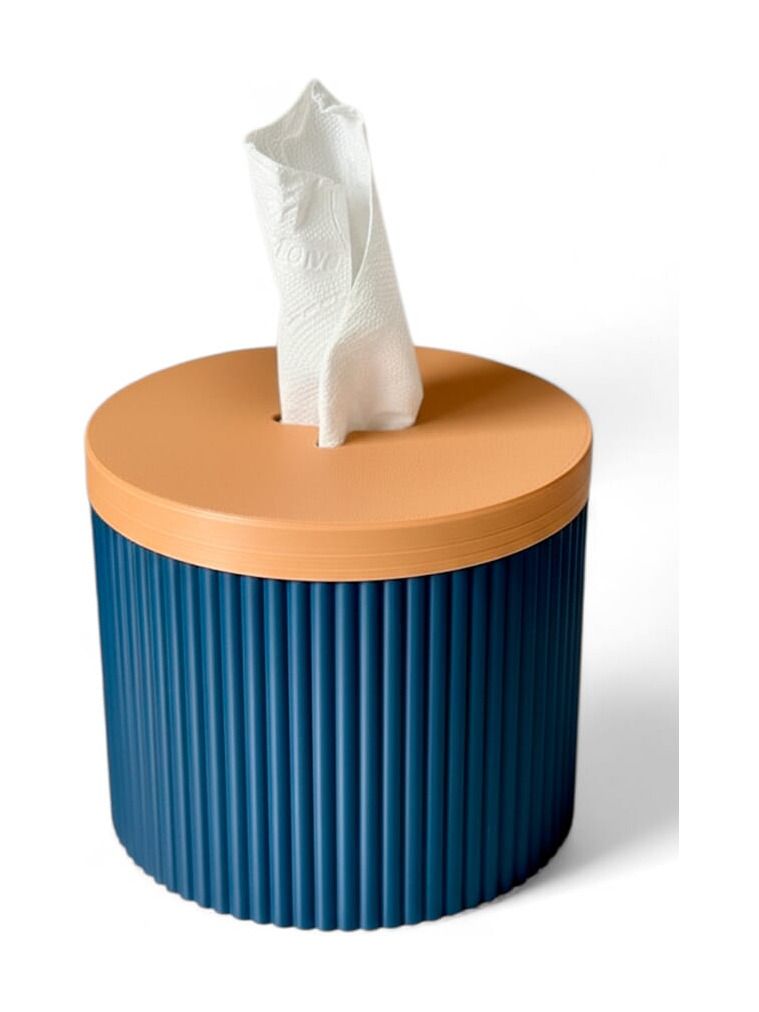 Simiu - Pappersdispenser - Rund - Marinblå/Beige - 13,5cm