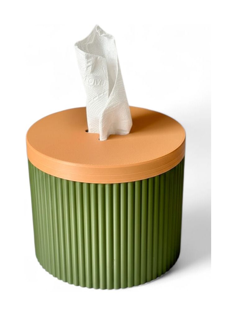 Simiu - Pappersdispenser - Rund - Oliv grön/Beige - 13,5cm