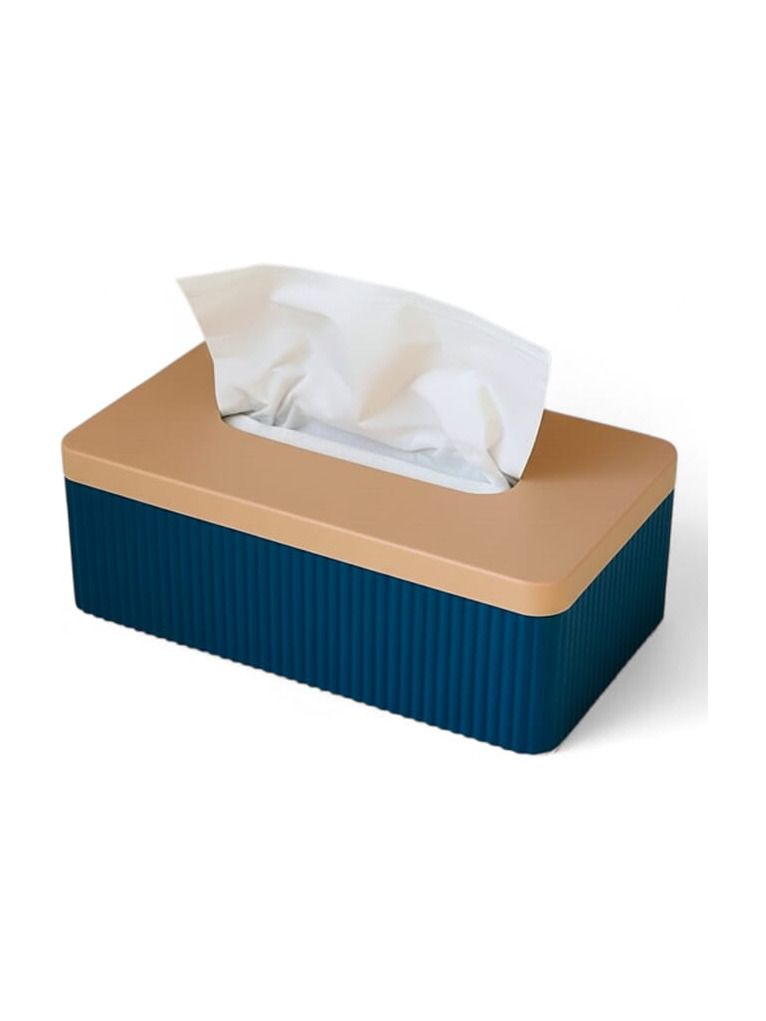 Simiu - TISSIVA - pappersdispenser - fyrkantig - marinblå/beige - 25 x 14cm