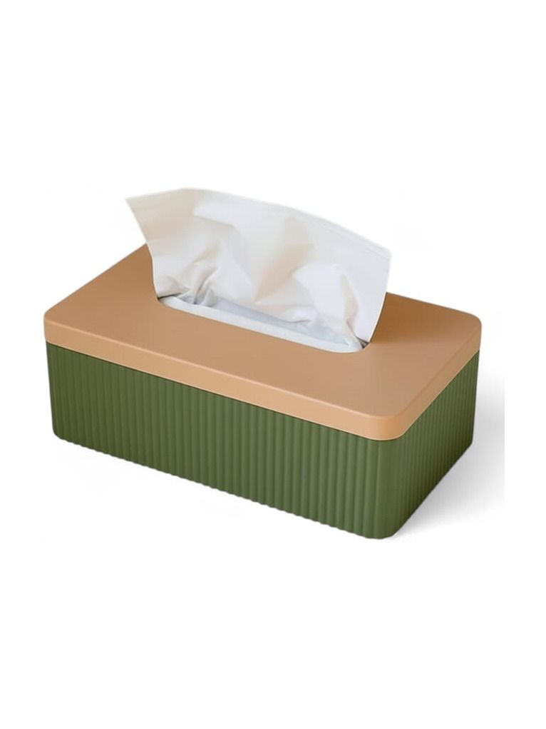 Simiu - TISSIVA - pappersdispenser - fyrkantig - olivgrön/beige - 25 x 14cm