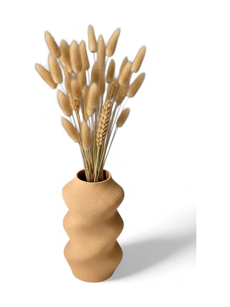 Simiu - SCRUNCHED - Vas - 21 cm - Beige
