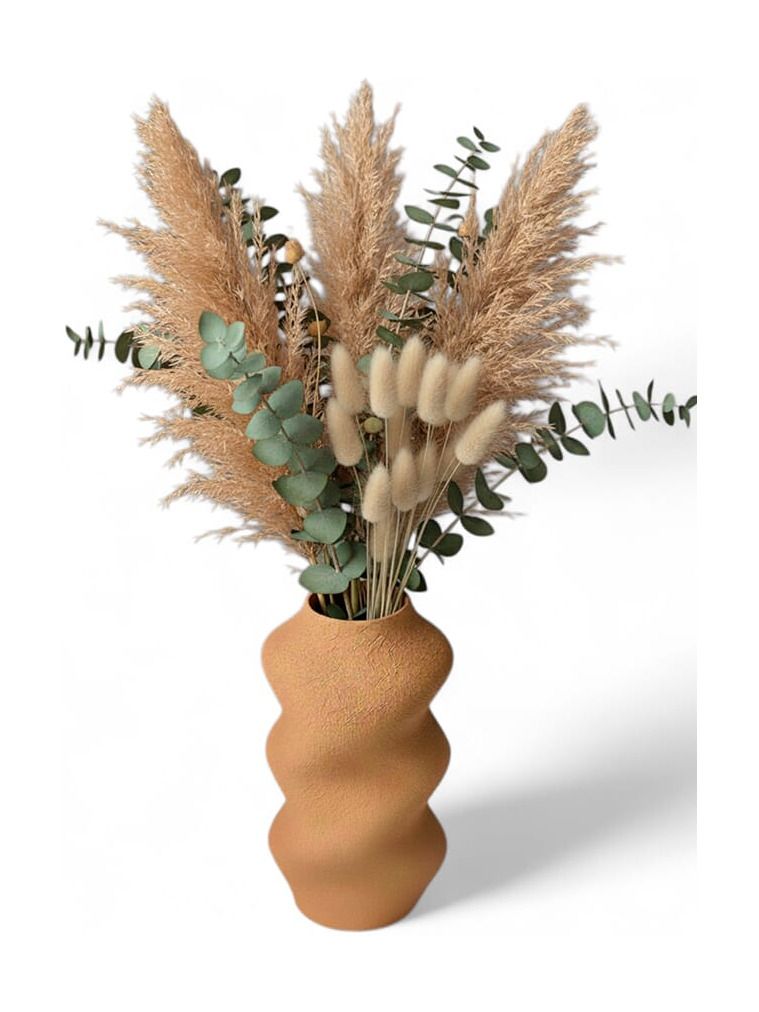 Simiu - SCRUNCHED - Vas - 21 cm - Karamell