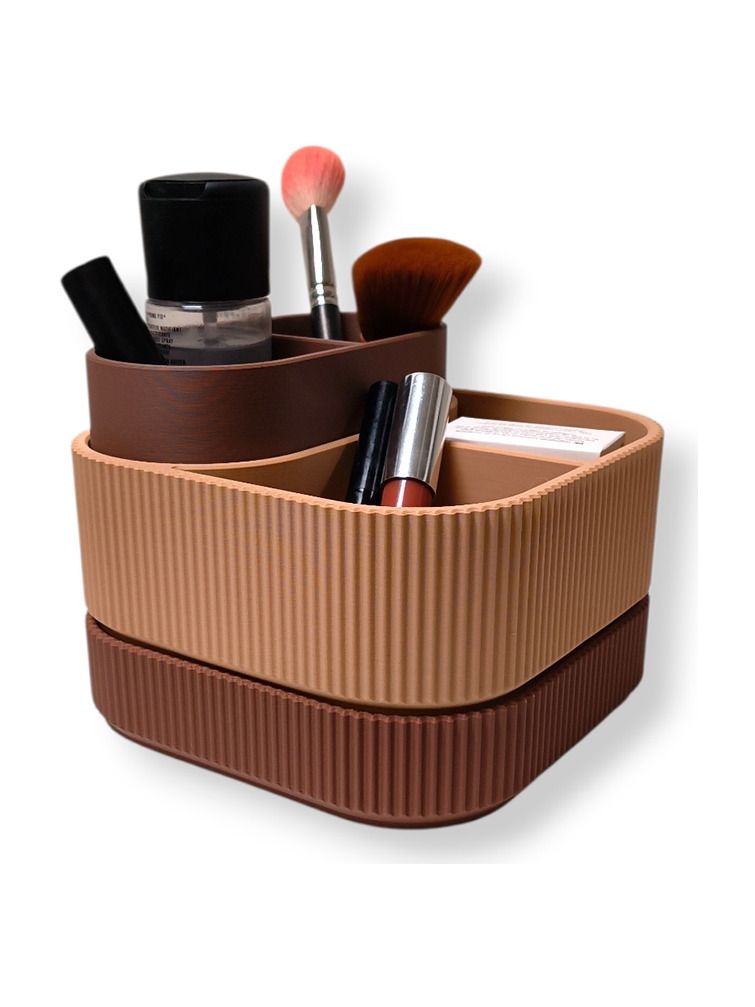 Simiu - STACKSEY CUBE - sminkstativ - mocka/beige - 13 x 16cm