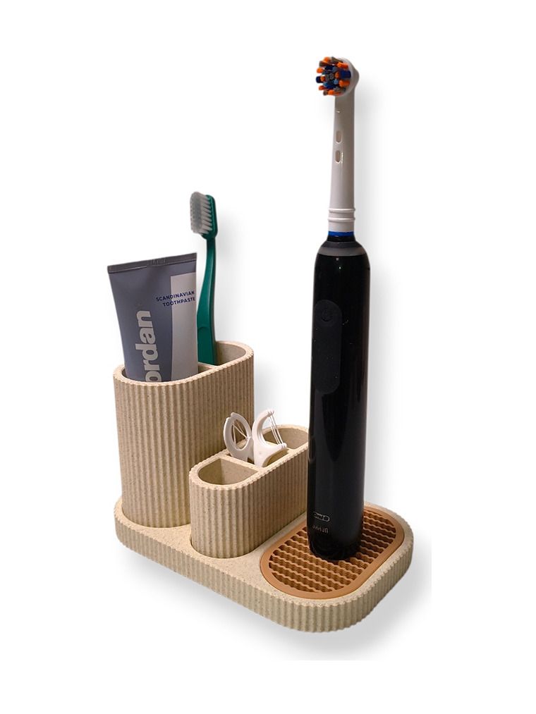 Simiu - DENTIA - Oral-B tandborsthållare - Marmor/Beige