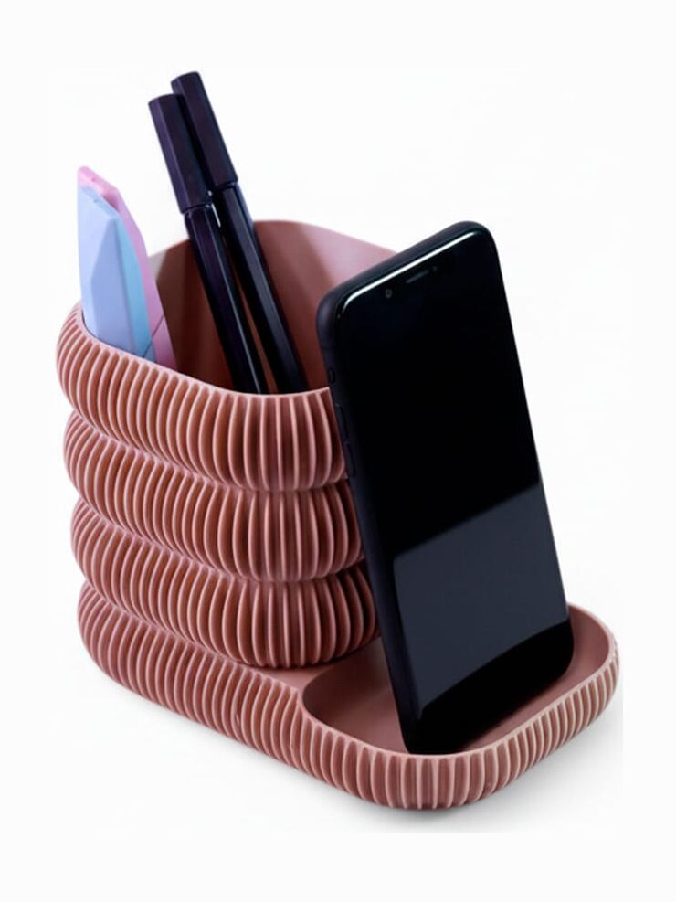 Simiu - LAMEL - Mobil- och pennhållare - Beige - 10cm hög