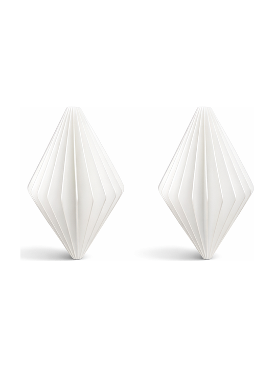 Simiu - Julhänge - 6 cm - Diamant - Silkesvit - 2-pack