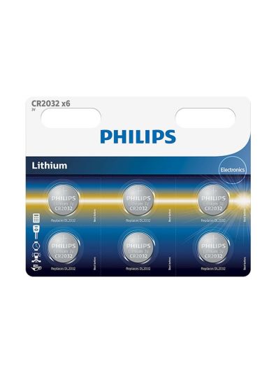 Philips Lithium knappcell CR2032 (6-pack)