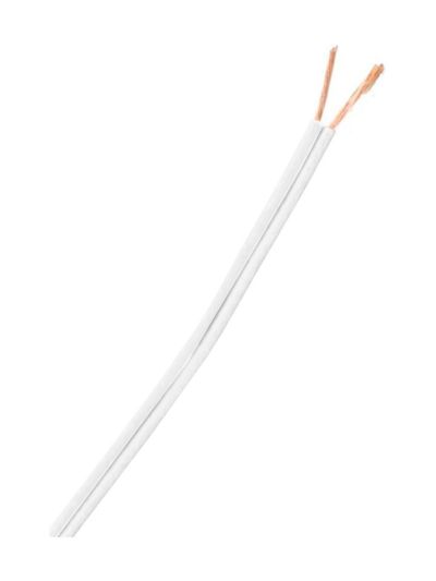 Vit/vit kabel m. 2 ledare (Min. köp: 10 meter)