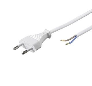 Vit kabel - 1,5 m - med stickpropp