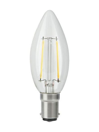 Ba15d - SPL Candle - Klar - 250lm - 2500K - CRI 93 - Dimbar
