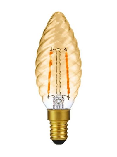 E14 - SPL Twisted Candle - Amber - 140lm - 2000K - CRI 95 - Dimbar