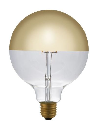 E27 - SPL Globe Top Mirror - Amber - Ø:125mm - 350lm - 2500K - CRI 80 - Dimbar